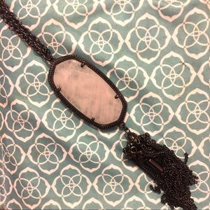 Kendra Scott Gunmetal Rose Quartz Rayne necklace